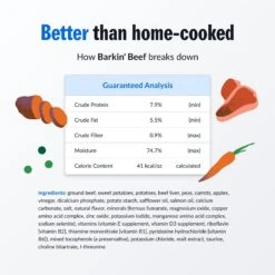 PetPlate Human Grade Barkin' Beef Entree Dog Food -Pet Wellness 878494 PT3. AC SS1800 V1688415398