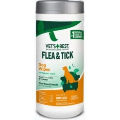 Vet's Best Topical Flea & Tick Wipes For Cats & Dogs, 50 Count