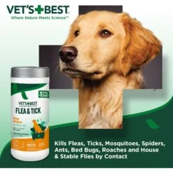 Vet's Best Topical Flea & Tick Wipes For Cats & Dogs, 50 Count -Pet Wellness 88945 PT4. AC SS1800 V1632798071