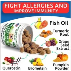 Bark&Spark Allergy Relief Immune Skin & Coat Support Bacon Flavor Chew Supplement For Dogs, 120 Count 11 Bark&Spark Allergy Relief Immune Skin & Coat Support Bacon Flavor Chew Supplement For Dogs, 120 Count -Pet Wellness 891662 PT3. AC SS1800 V1688073591