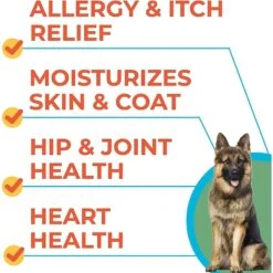 GoodGrowlies Omega 3 Alaskan Fish Oil Dry & Itchy Skin Relief + Allergy Support Chew Supplement For Dogs, 180 Count -Pet Wellness 894158 PT2. AC SS1800 V1688650887
