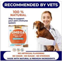 GoodGrowlies Omega 3 Alaskan Fish Oil Dry & Itchy Skin Relief + Allergy Support Chew Supplement For Dogs, 180 Count -Pet Wellness 894158 PT5. AC SS1800 V1688654244
