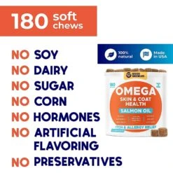 GoodGrowlies Omega 3 Alaskan Fish Oil Dry & Itchy Skin Relief + Allergy Support Chew Supplement For Dogs, 180 Count -Pet Wellness 894158 PT6. AC SS1800 V1688652080