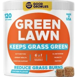 GoodGrowlies Grass Burn Spot Natural Urine Neutralizer Chew Supplement For Dogs, 120 Count