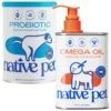 Native Pet Vet-Formulated Probiotic & Prebiotic Digestive Issues Powder Supplement For Dogs & Native Pet Omega 3 Fish Oil To Support Skin & Coat Health Dog Supplement