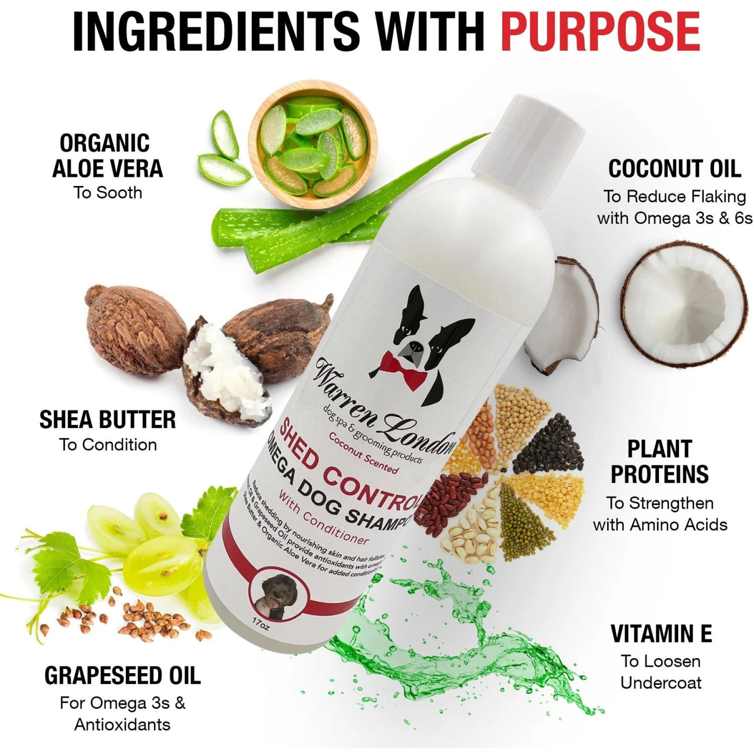 Warren London Shed Control Dog Shampoo, 17-oz Bottle 3 Warren London Shed Control Dog Shampoo, 17-oz Bottle - Image 3