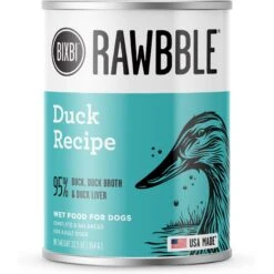 BIXBI Rawbble Grain-Free Canned Duck Recipe Wet Dog Food, 12.5-oz Can, Case Of 12