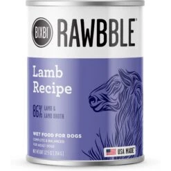BIXBI Rawbble Grain-Free Canned Lamb Recipe Wet Dog Food, 12.5-oz Can, Case Of 12