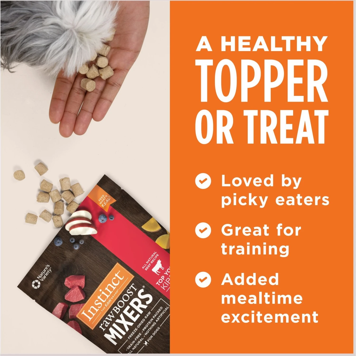 Instinct Raw Boost Mixers Beef Recipe Grain-Free Freeze-Dried Dog Food Topper 6 Instinct Raw Boost Mixers Beef Recipe Grain-Free Freeze-Dried Dog Food Topper - Image 6