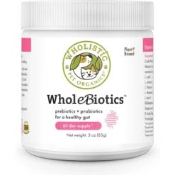 Wholistic Pet Organics WholeBiotics Powder Supplement For Dogs & Cats, 3-oz Jar