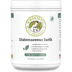 Wholistic Pet Organics Diatomaceous Earth Powder Supplement For Dogs, 13-oz Jar