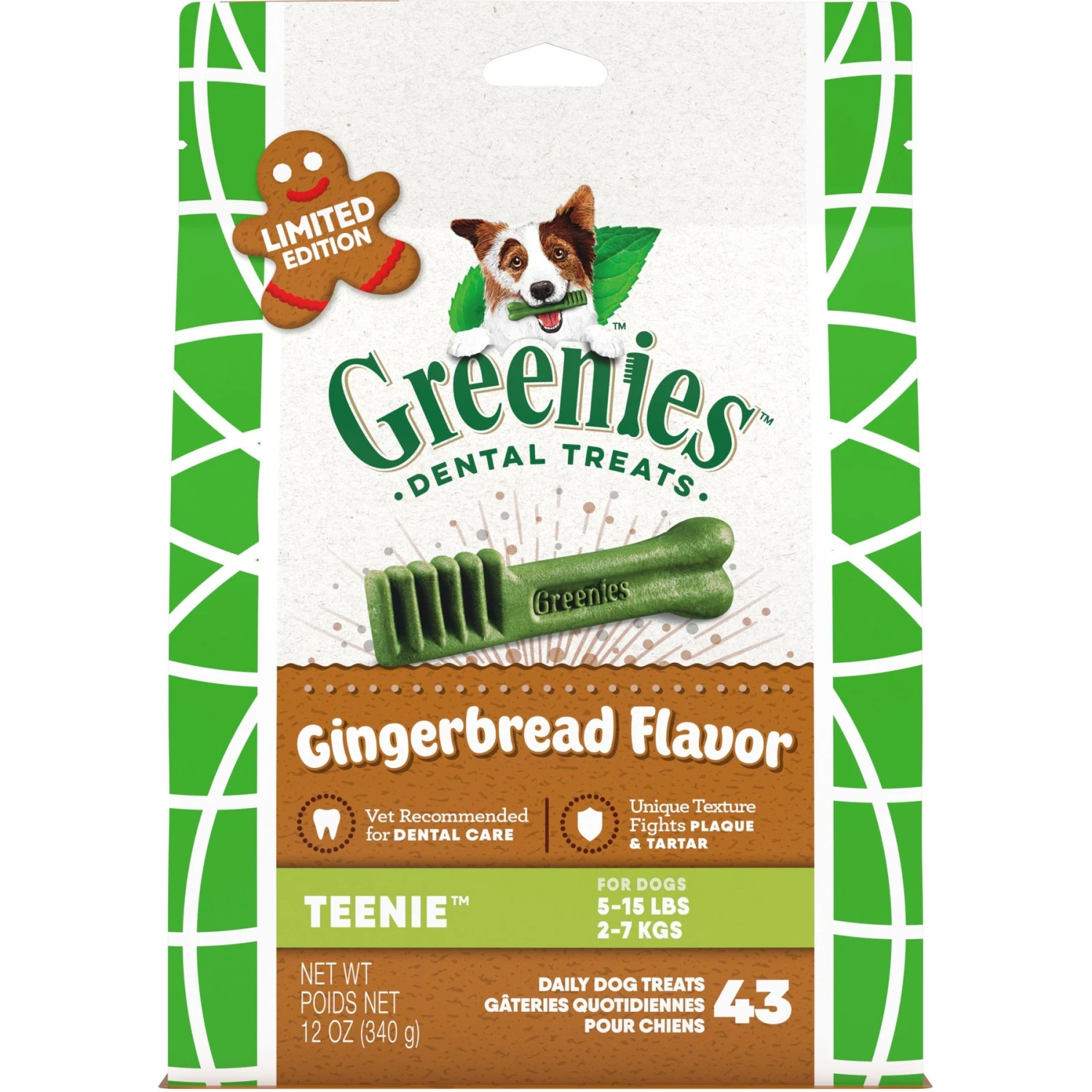 Greenies Gingerbread Flavor Teenie Dental Dog Treats, 43 Count 1 Greenies Gingerbread Flavor Teenie Dental Dog Treats, 43 Count