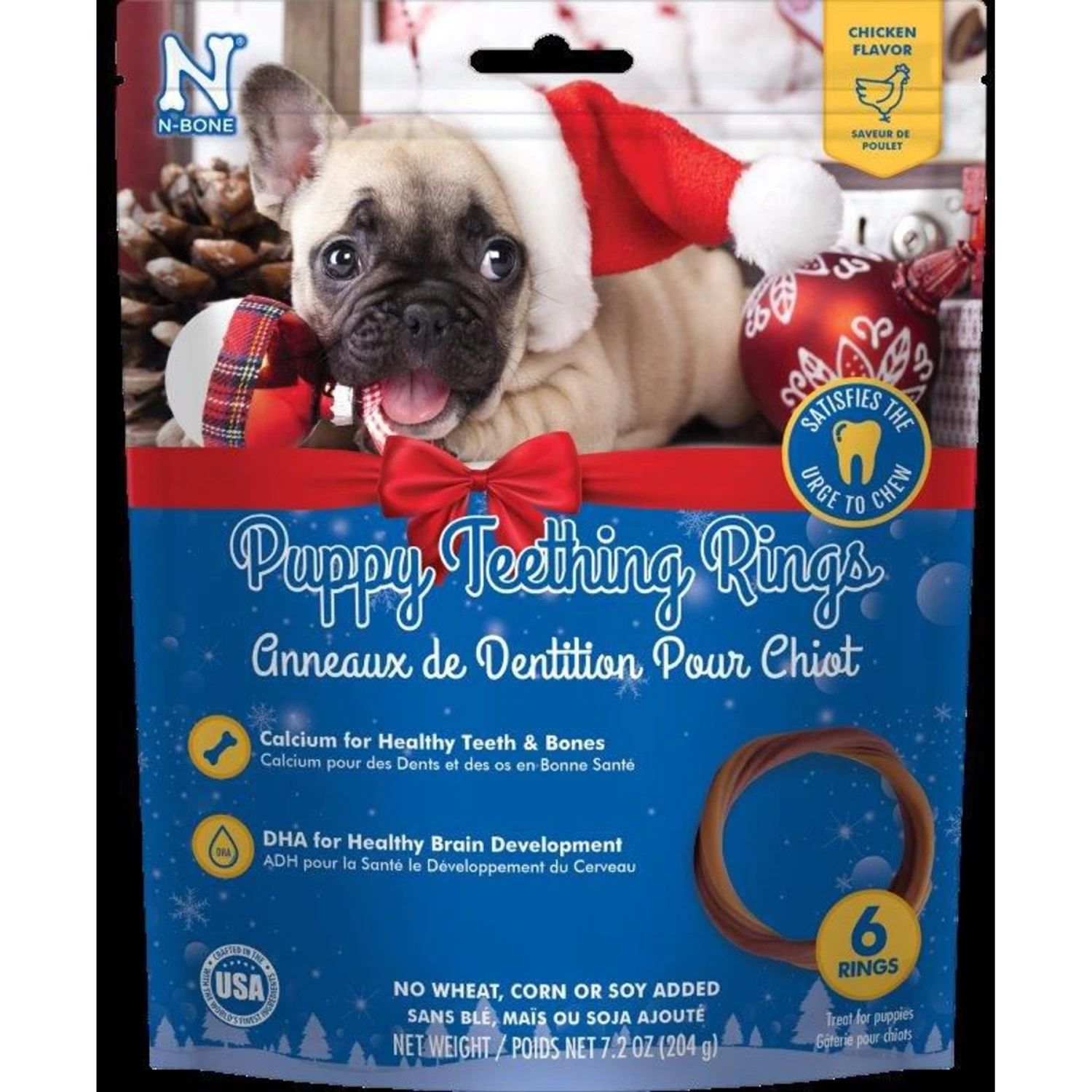 N-Bone Chicken Flavor 6 Rings Holiday Puppy Teething Rings Chew Treats, 7.2-oz Bag 1 N-Bone Chicken Flavor 6 Rings Holiday Puppy Teething Rings Chew Treats, 7.2-oz Bag
