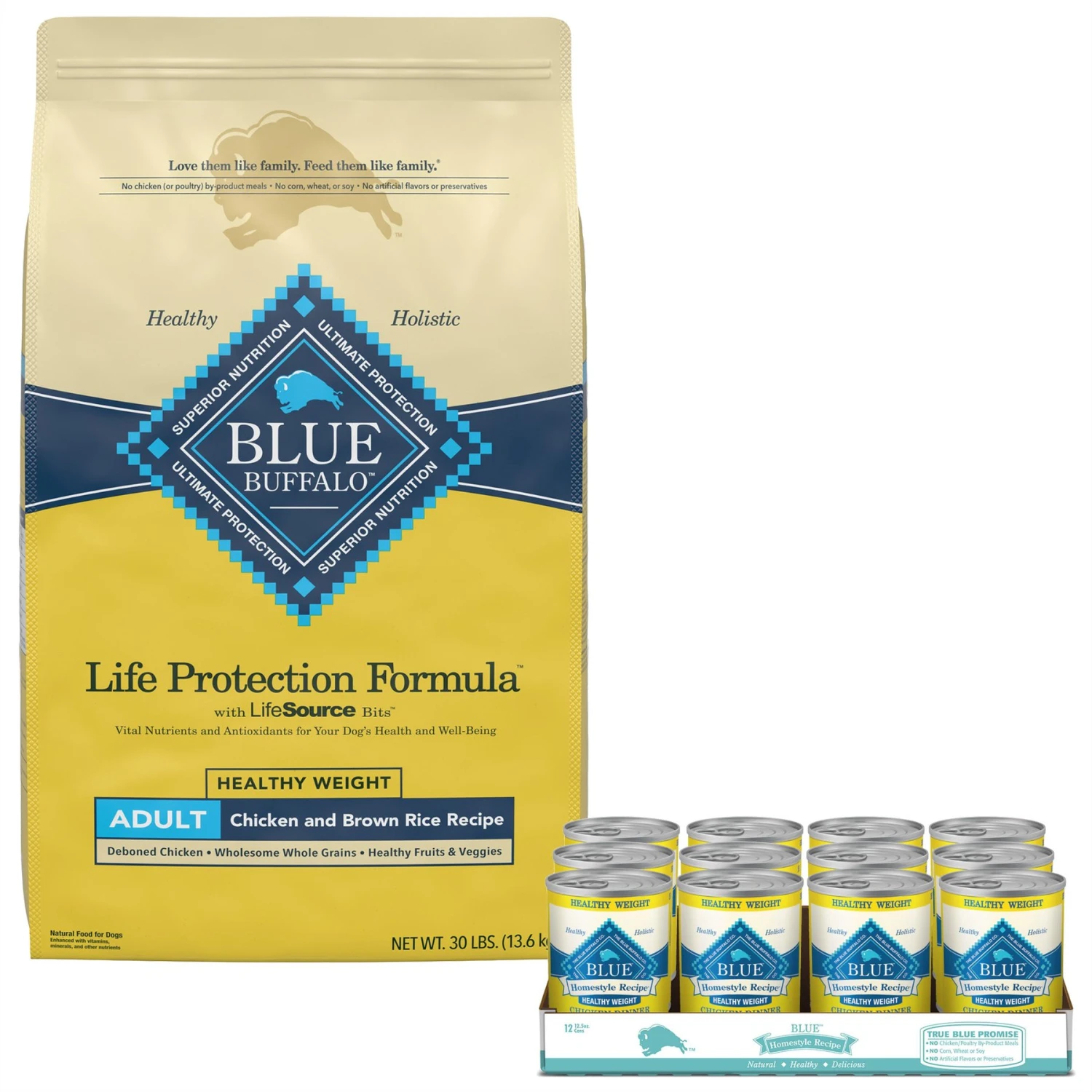 Blue Buffalo Life Protection Formula Healthy Weight Adult Chicken & Brown Rice Recipe Dry Dog Food & Blue Buffalo Homestyle Recipe Healthy Weight Chicken Dinner With Garden Vegetables & Brown Rice Canned Dog Food 1 Blue Buffalo Life Protection Formula Healthy Weight Adult Chicken & Brown Rice Recipe Dry Dog Food & Blue Buffalo Homestyle Recipe Healthy Weight Chicken Dinner With Garden Vegetables & Brown Rice Canned Dog Food