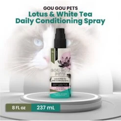 Gou Gou Pets Lotus & White Tea Leave In Conditioning Dog & Cat Spray, 8-oz Bottle -Pet Wellness 918022 PT2. AC SS1800 V1694203885