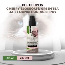 Gou Gou Pets Cherry Blossom & Green Tea Leave In Conditioning Dog & Cat Spray, 8-oz Bottle -Pet Wellness 918038 PT2. AC SS1800 V1694205392