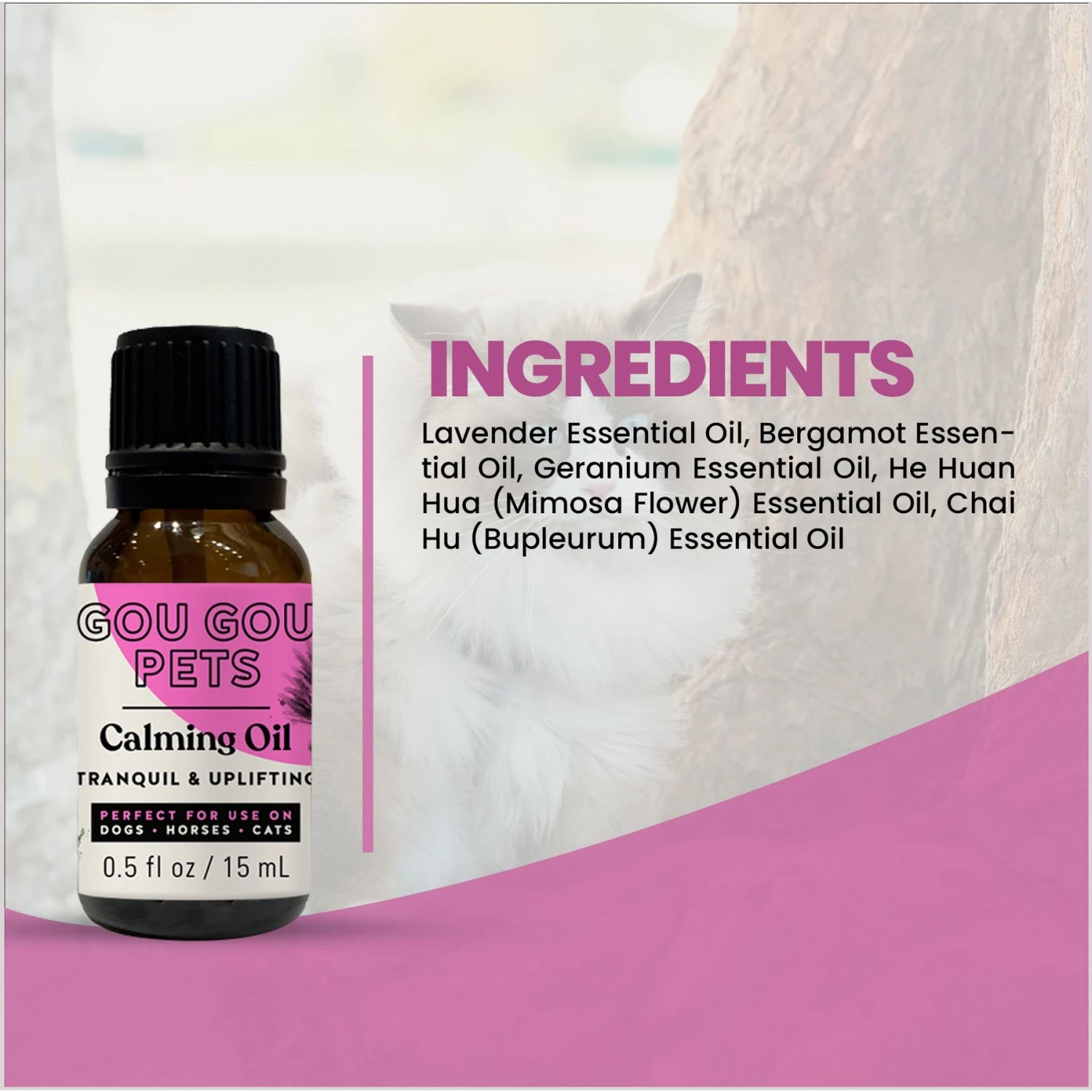 Gou Gou Pets Calming Essential Oil Blend For Anxiety Dog & Cat Spray, 15-ml Bottle 2 Gou Gou Pets Calming Essential Oil Blend For Anxiety Dog & Cat Spray, 15-ml Bottle - Image 2