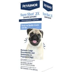 PetArmor Sure Shot 2X Dewormer For Hookworms & Roundworms For Dogs
