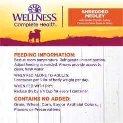 Wellness Petite Entrees Shredded Medley Chicken & Turkey Small Breed Natural Wet Dog Food, 3-oz Cup, 12 Count 11 Wellness Petite Entrees Shredded Medley Chicken & Turkey Small Breed Natural Wet Dog Food, 3-oz Cup, 12 Count -Pet Wellness 931646 PT5. AC SS1800 V1692110533