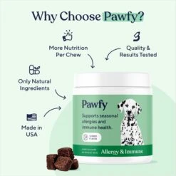 Pawfy Allergy & Immune Turkey Flavor Dog Supplement, 30 Count -Pet Wellness 931782 PT5. AC SS1800 V1691181445