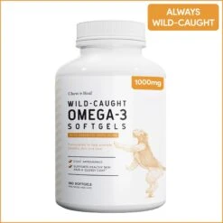 Chew + Heal Omega Skin + Coat Softgels Made With Wild-Caught Fish Oil Supplement For Dogs & Cats