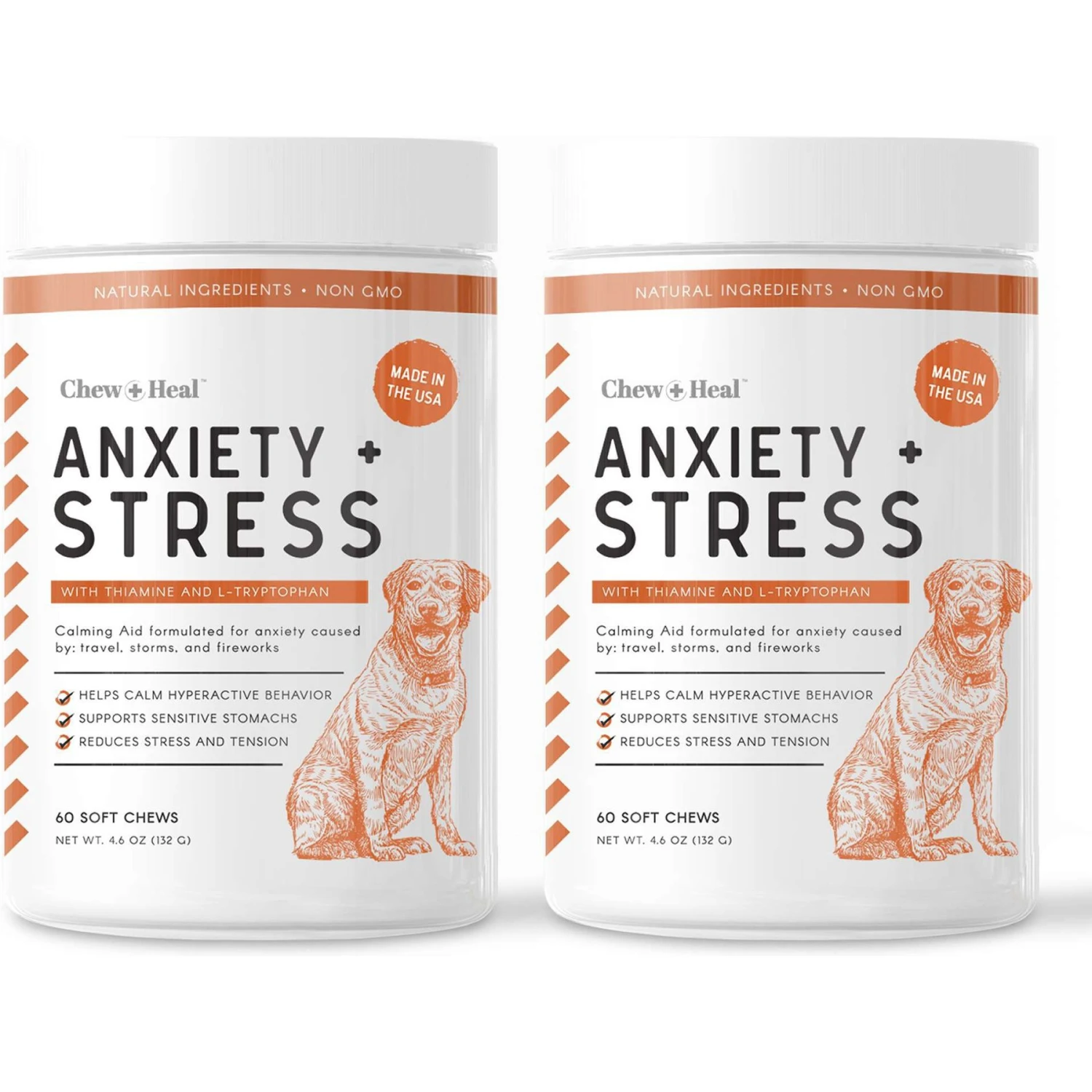 Chew + Heal Anxiety & Stress Dog Supplement 1 Chew + Heal Anxiety & Stress Dog Supplement