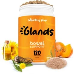 Healthy Pup Glands Bowel Support Soft Chew Digestive Supplement For Dogs, 120 Count