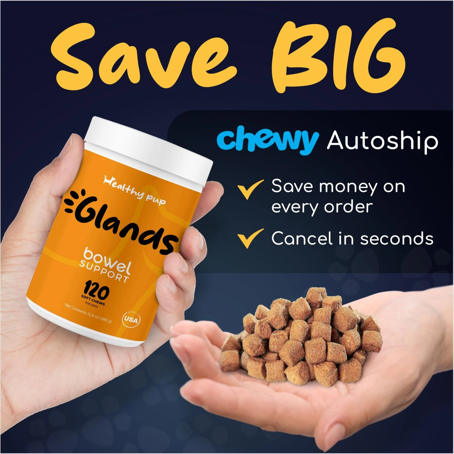 Healthy Pup Glands Bowel Support Soft Chew Digestive Supplement For Dogs, 120 Count 4 Healthy Pup Glands Bowel Support Soft Chew Digestive Supplement For Dogs, 120 Count - Image 4