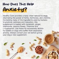 Healthy Pup Calming Peanut Butter Bliss Dog Supplement, 60 Count -Pet Wellness 931862 PT4. AC SS1800 V1692390677