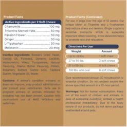 Healthy Pup Calming Peanut Butter Bliss Dog Supplement, 60 Count -Pet Wellness 931862 PT7. AC SS1800 V1692390676