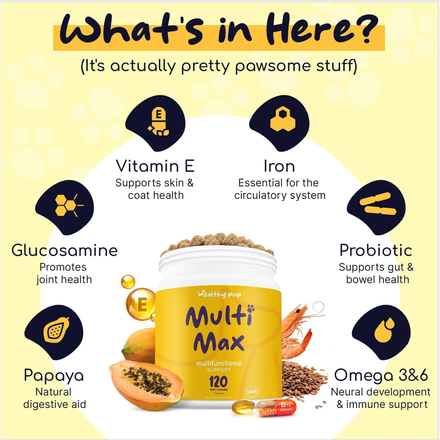 Healthy Pup Multi Max All-In-One Dog Multivitamin, 120 Count 2 Healthy Pup Multi Max All-In-One Dog Multivitamin, 120 Count - Image 2