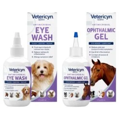 Vetericyn Plus Antimicrobial Eye Wash For Dogs, Cats, Horses & Small Pets & Vetericyn Plus Antimicrobial Ophthalmic Pet Gel