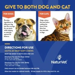 NaturVet Outta My Box Soft Chews Digestive Supplement For Cats & Dogs -Pet Wellness 93631 PT6. AC SS1800 V1698697411