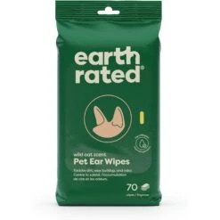 Earth Rated Hypoallergenic & Plant Based Oatmeal Scent Dog Ear Wipes, 60 Count