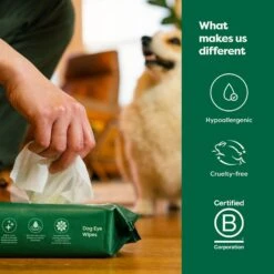 Earth Rated Hypoallergenic Plant Based Fragrance Free Dog Eye Wipes, 60 Count -Pet Wellness 938446 PT6. AC SS1800 V1700859920