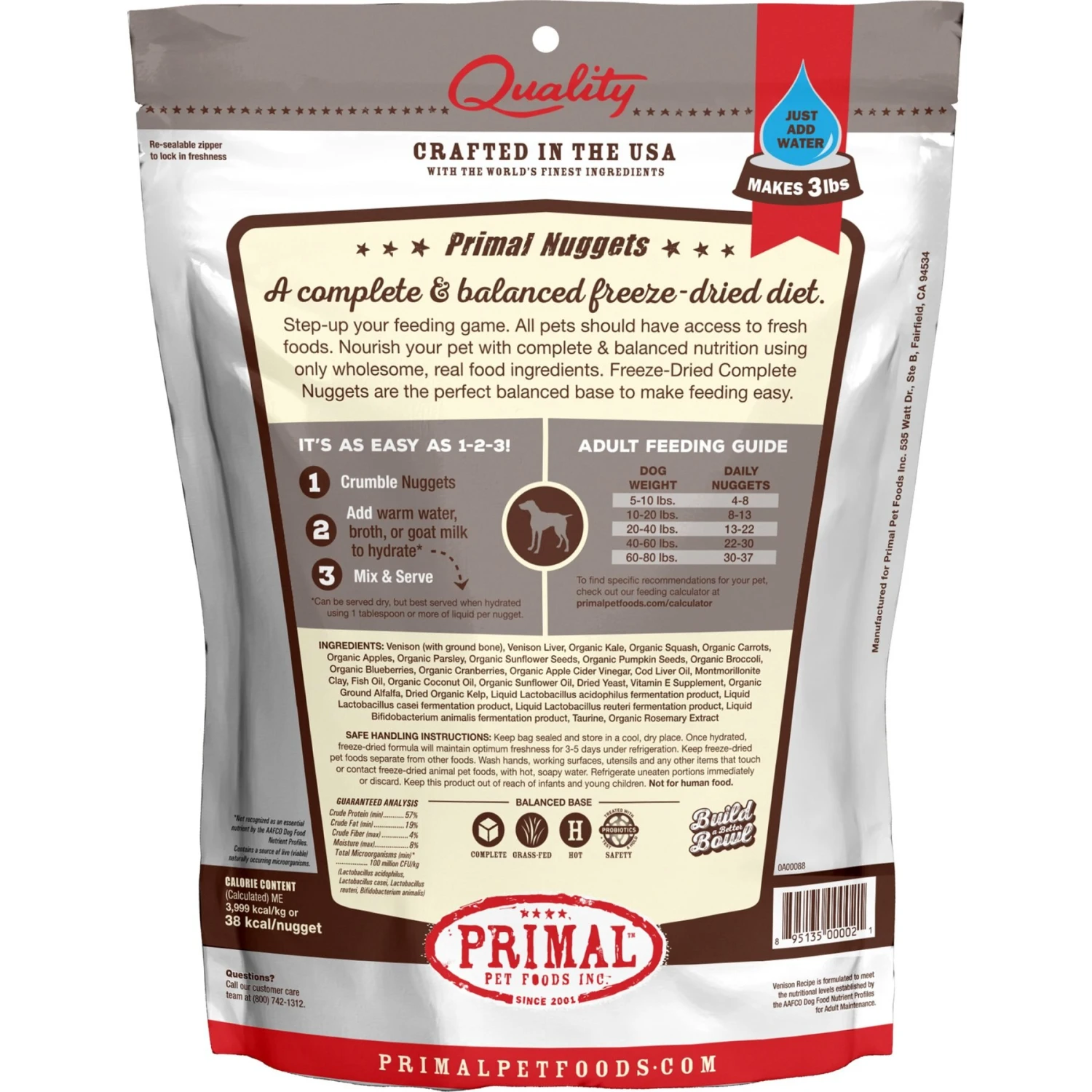 Primal Venison Nuggets Grain-Free Raw Freeze-Dried Dog Food 2 Primal Venison Nuggets Grain-Free Raw Freeze-Dried Dog Food - Image 2