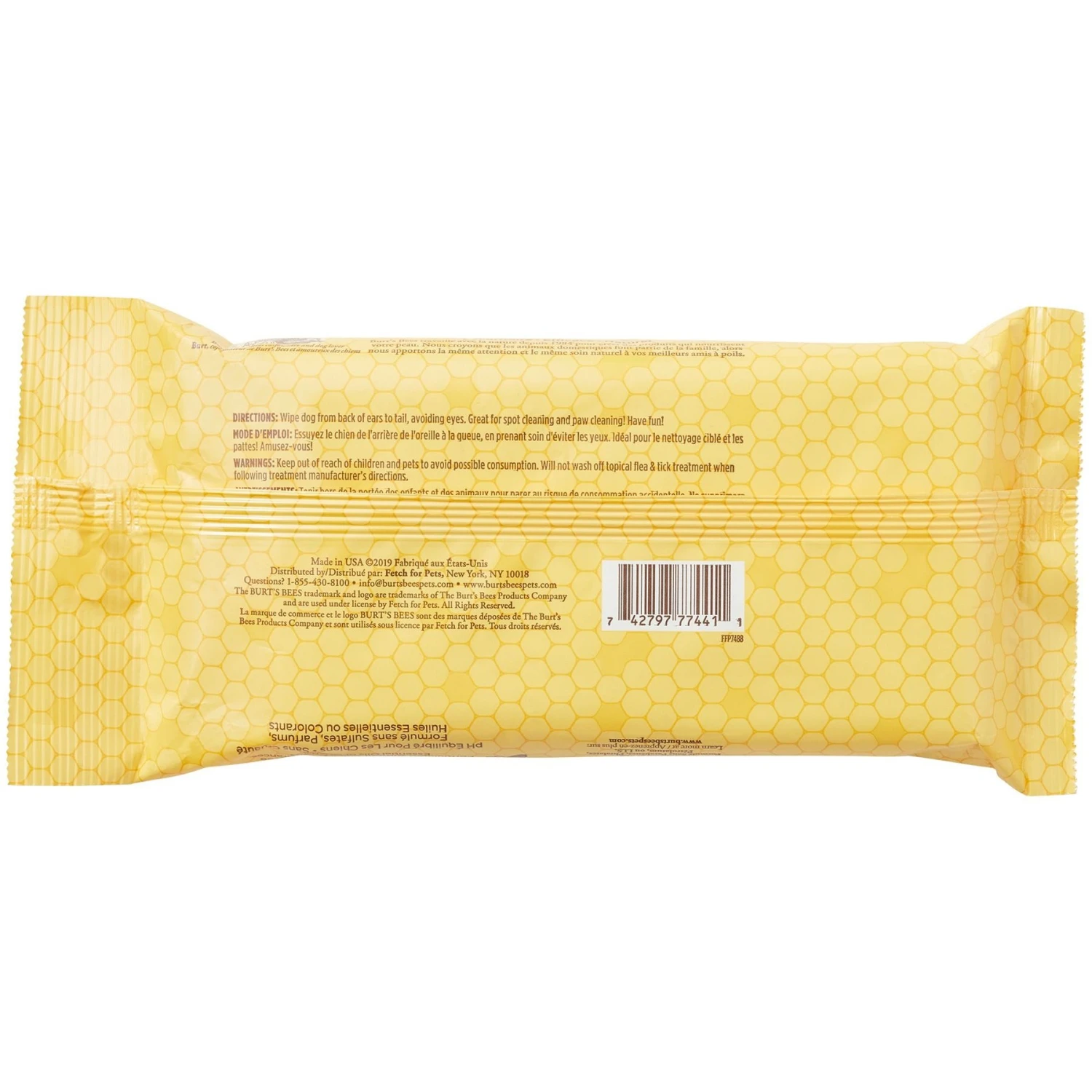 Burt's Bees Multipurpose Wipes With Honey For Dogs 2 Burt's Bees Multipurpose Wipes With Honey For Dogs - Image 2