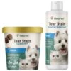 NaturVet Tear Stain Plus Lutein Soft Chews Vision Supplement For Cats & Dogs & NaturVet Tear Stain Remover Dog & Cat Liquid Topical Formula