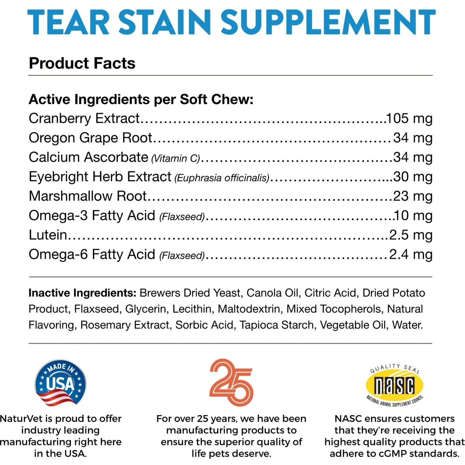 NaturVet Tear Stain Plus Lutein Soft Chews Vision Supplement For Cats & Dogs & NaturVet Tear Stain Remover Dog & Cat Liquid Topical Formula 3 NaturVet Tear Stain Plus Lutein Soft Chews Vision Supplement For Cats & Dogs & NaturVet Tear Stain Remover Dog & Cat Liquid Topical Formula - Image 3