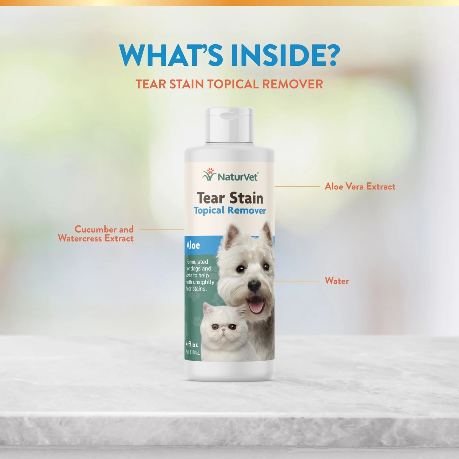 NaturVet Tear Stain Plus Lutein Soft Chews Vision Supplement For Cats & Dogs & NaturVet Tear Stain Remover Dog & Cat Liquid Topical Formula 7 NaturVet Tear Stain Plus Lutein Soft Chews Vision Supplement For Cats & Dogs & NaturVet Tear Stain Remover Dog & Cat Liquid Topical Formula - Image 7