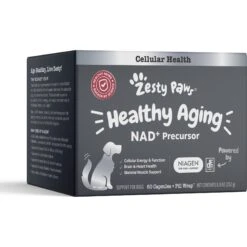 Zesty Paws Healthy Aging NAD+ Precursor Cellular Energy, Brain, & Heart Supplement + Probiotic Pill Wrap For Dogs