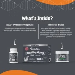 Zesty Paws Healthy Aging NAD+ Precursor Cellular Energy, Brain, & Heart Supplement + Probiotic Pill Wrap For Dogs -Pet Wellness 945862 PT6. AC SS1800 V1700689363
