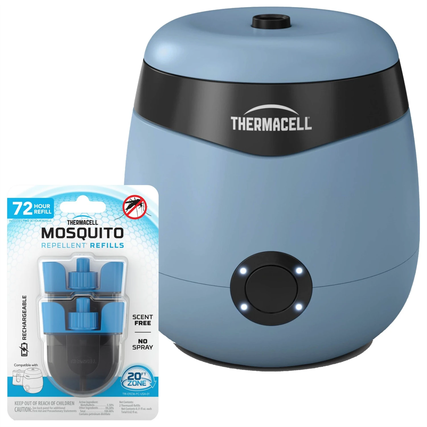 Thermacell E55 Rechargable Mosquito Repeller & Thermacell Rechargeable Mosquito Repellent Refills, 36 Hours 1 Thermacell E55 Rechargable Mosquito Repeller & Thermacell Rechargeable Mosquito Repellent Refills, 36 Hours