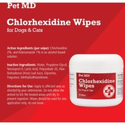 Pet MD Chlorhexidine Antiseptic Wipes For Dogs & Cats & Davis Chlorhexidine Dog & Cat Spray, 8-oz Bottle -Pet Wellness 947534 PT2. AC SS1800 V1693924310