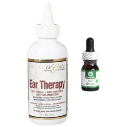 NaturPet Ear Drops Natural Remedy For Ear Infections For Dogs & Cats & Dr. Gold's Ear Therapy For Dogs & Cats