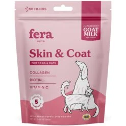 Fera Pet Organics Skin + Coat Goat Milk Topper For Dogs & Cats, 60 Count