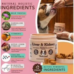 Natural Dog Company Liver & Kidney Supplement Chews For Dogs, 90 Count -Pet Wellness 954174 PT2. AC SS1800 V1695055687