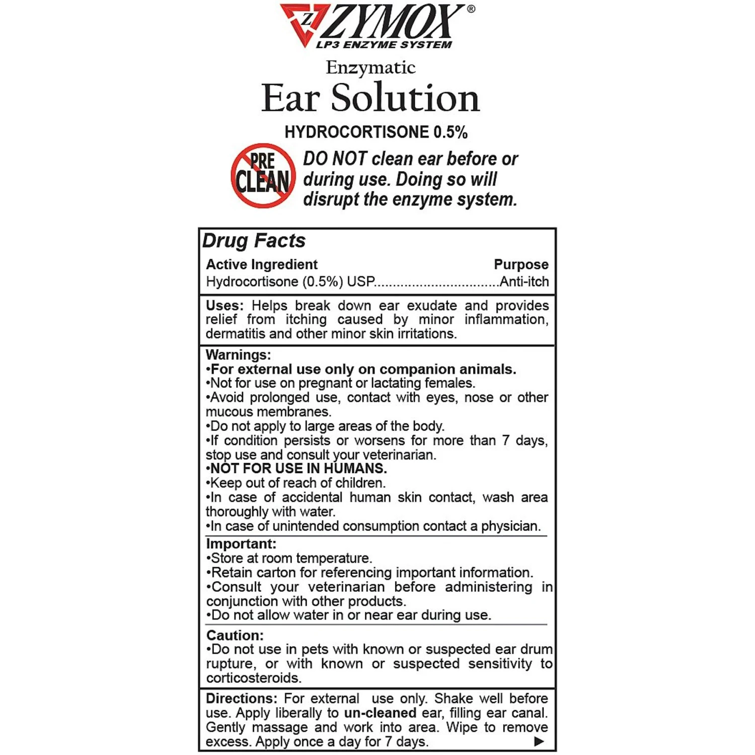 Zymox Ear Infection Solution With .5% Hydrocortisone For Dogs & Cats, 1.25-oz Bottle 3 Zymox Ear Infection Solution With .5% Hydrocortisone For Dogs & Cats, 1.25-oz Bottle - Image 3