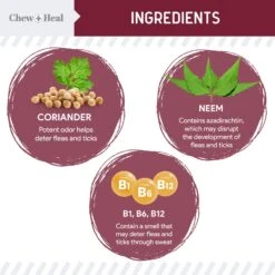 Chew + Heal Flea & Tick Support Soft Chew Supplement For Dogs, 180 Count -Pet Wellness 983174 PT2. AC SS1800 V1699634834