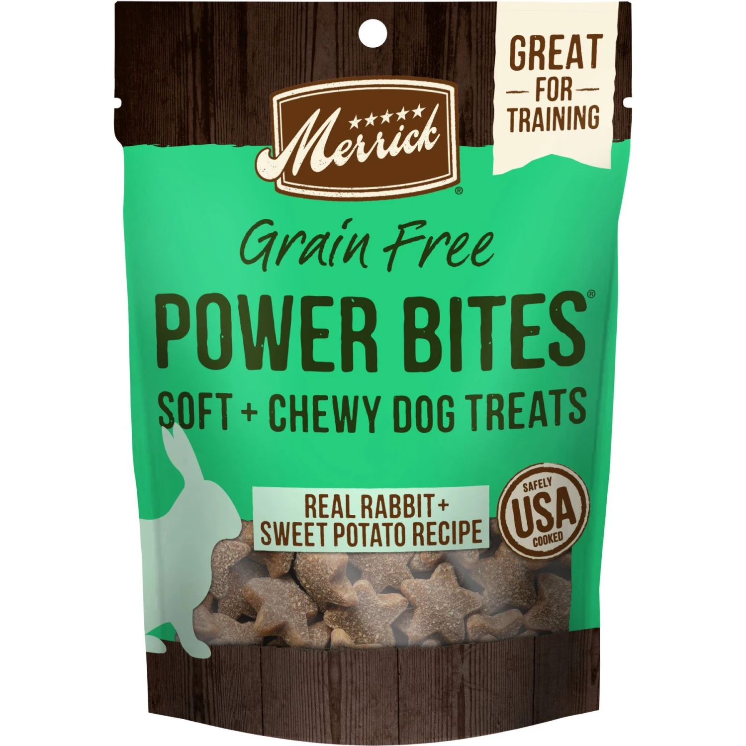 Merrick Power Bites Real Rabbit + Sweet Potato Recipe Grain-Free Soft & Chewy Dog Treats 1 Merrick Power Bites Real Rabbit + Sweet Potato Recipe Grain-Free Soft & Chewy Dog Treats